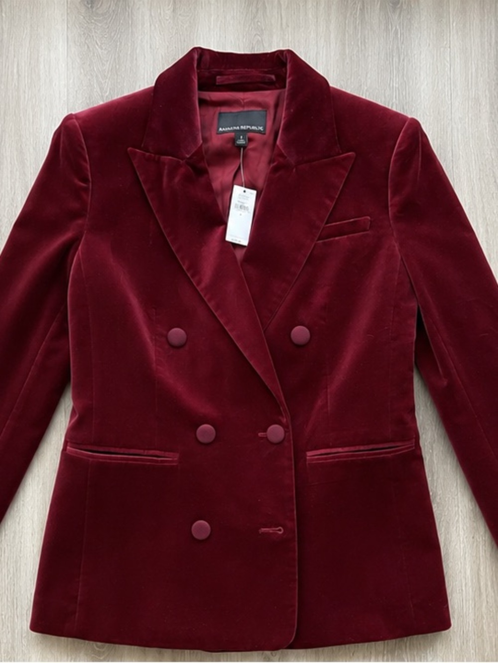 Banana Republic Veluro Oversized Velvet Double-Breasted Blazer